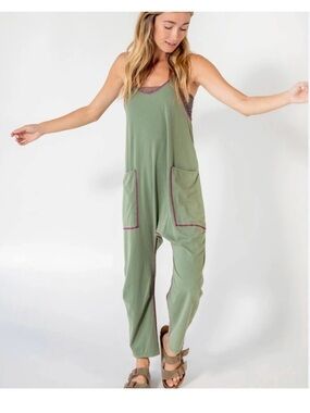 Natural Life lucy jumpsuit in bay green Bohemian boho festival hippie